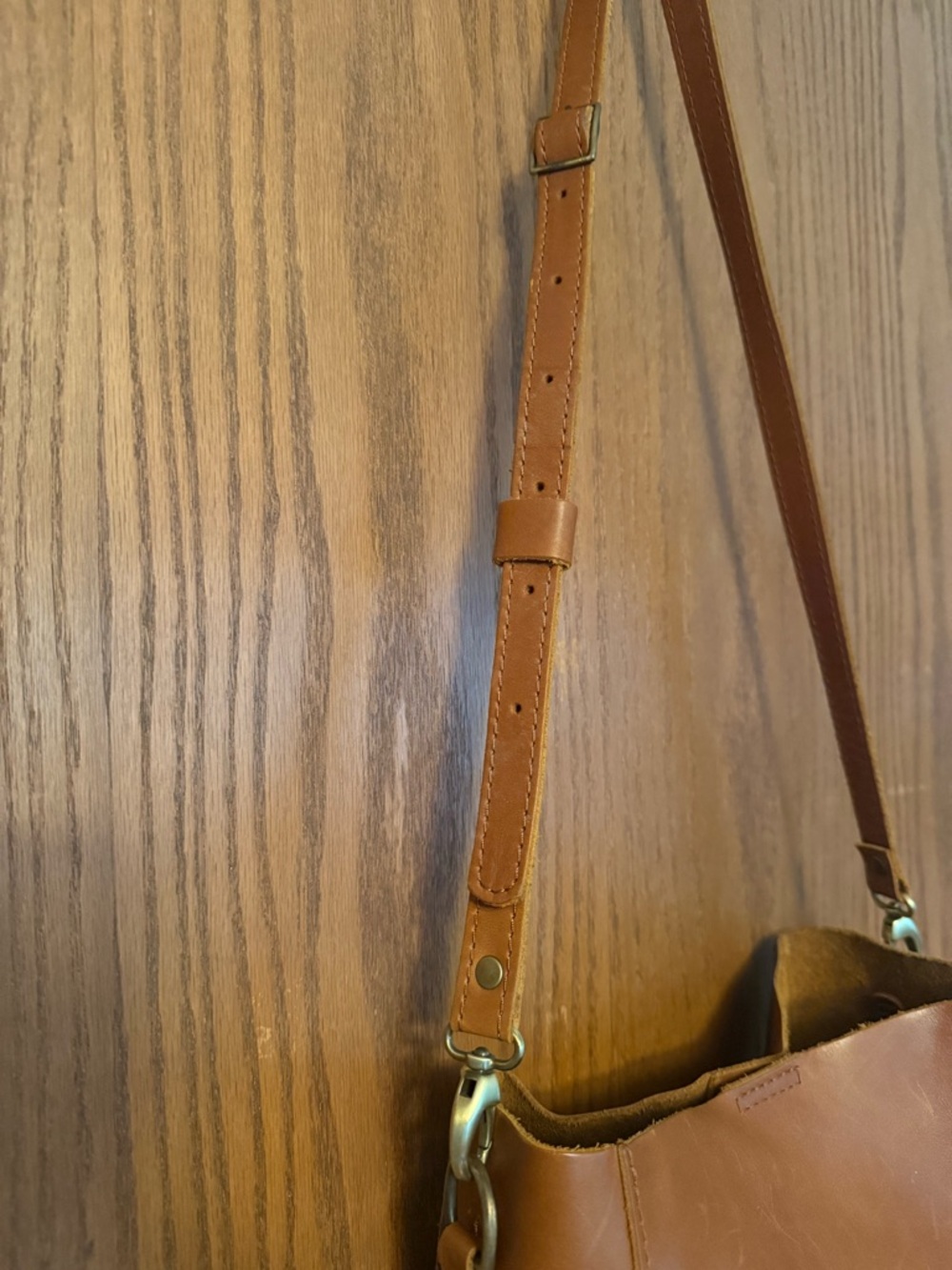 Portland Leather Butterfly Bucket Bag Honey Full Grain Leather Boho Classic - Picture 6 of 15